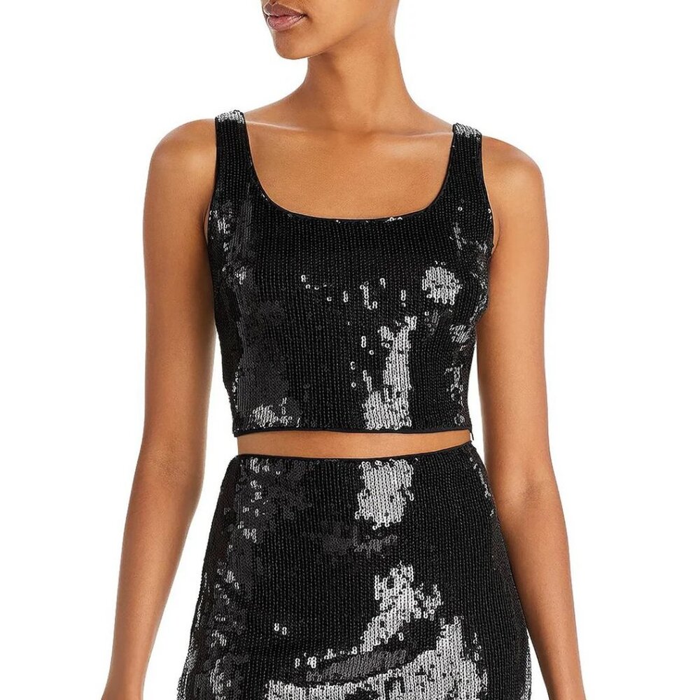 Lucy Paris Women's Morgan Sequined Short Cropped Tank Top